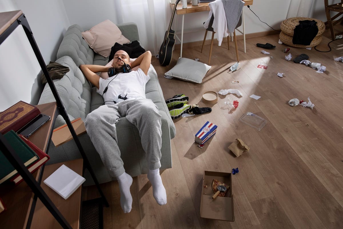 young-man-isolation-home Junk Removal